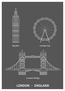 London-England dark poster