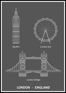 London-England dark poster