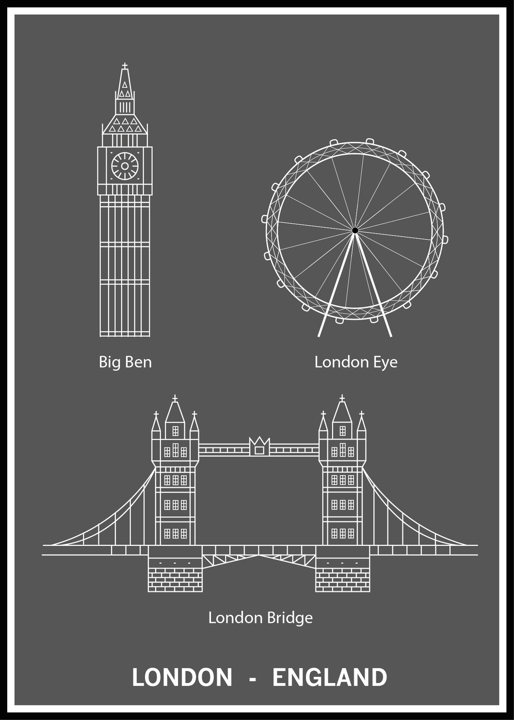 London-England dark poster