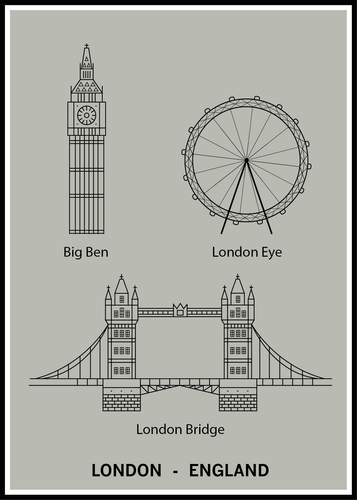 London-England green poster