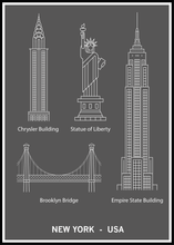 Ladda bilder till galleriet, Newyork - Usa dark poster
