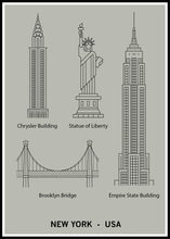 Ladda bilder till galleriet, New York - USA green poster