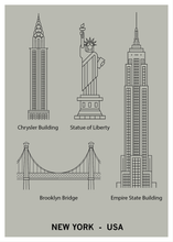 Ladda bilder till galleriet, New York - USA green poster