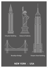Ladda bilder till galleriet, Newyork - Usa dark poster