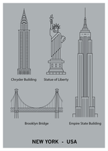 Ladda bilder till galleriet, New York - USA poster