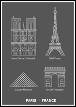 Ladda bilder till galleriet, Paris-France-dark poster