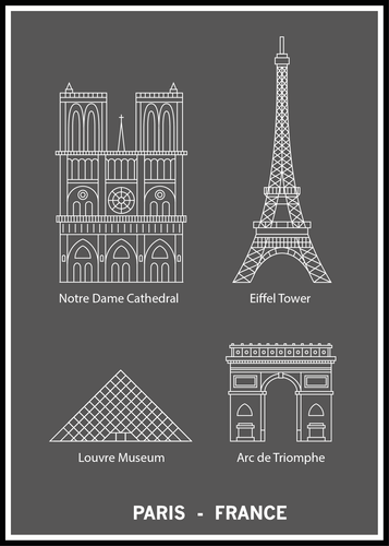 Paris-France-dark poster