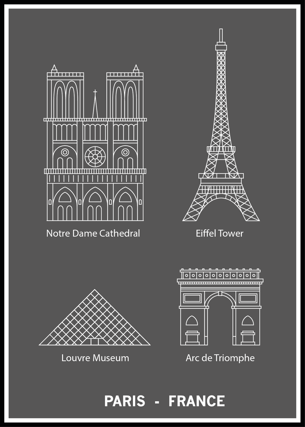 Paris-France-dark poster