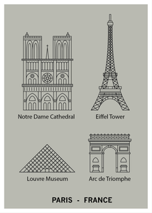 Paris-France green poster