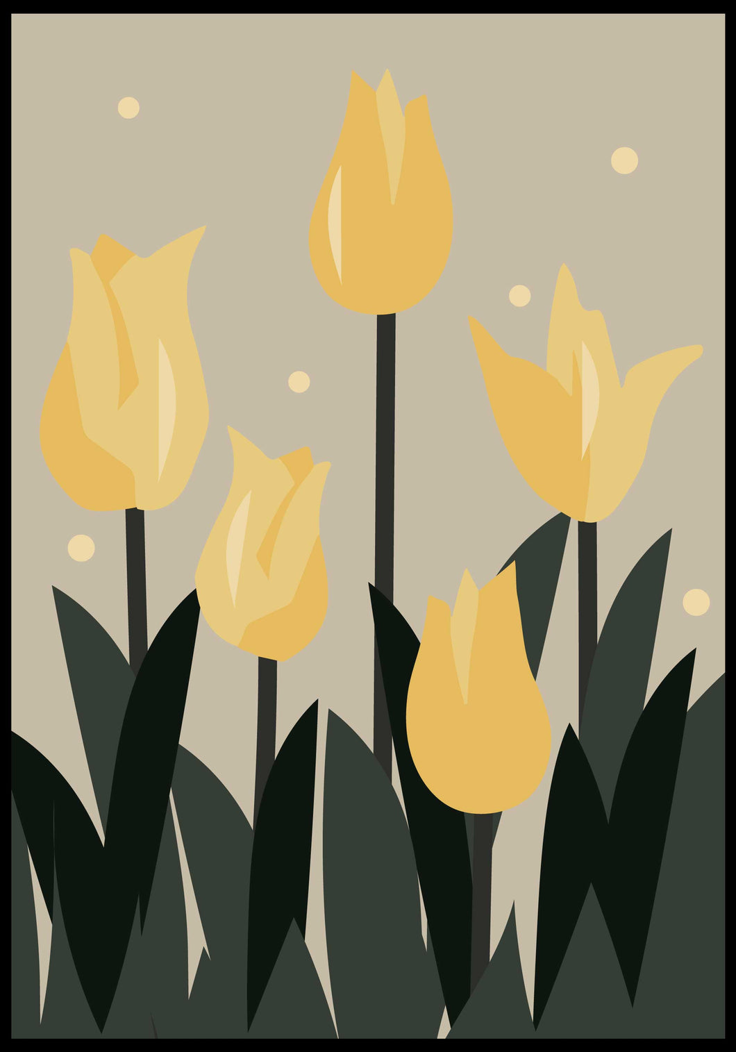 Yellow tulip abstract flower